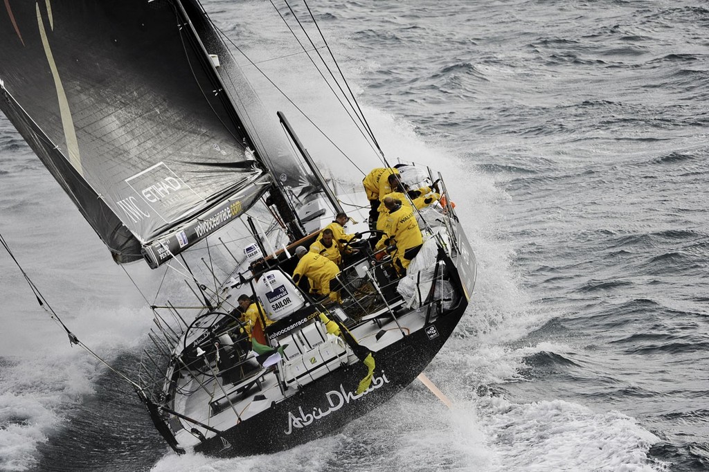 Abu Dhabi Ocean Racing at the start of leg 1 of the Volvo Ocean race 2011-12 from Alicante, Spain © Paul Todd/Volvo Ocean Race http://www.volvooceanrace.com